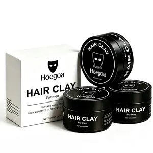 【3 Pcs 】Hoegoa Men's Hair Styling Product, Gentle Formula, Volumizing, Smooth, Long-Lasting Hold, Matte Finish, Daily Haircare, Clay Balm, Silky Cream, Sea Salt Spray-Infused Healthy Option Gel