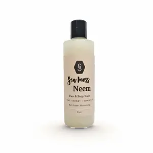 Strebors Neem Sea Moss Body Wash 9 oz - Fragrance-Free All-Natural Cleanser for Skin Repair & Hydration - Sulfate-Free & Paraben-Free Cosmetic