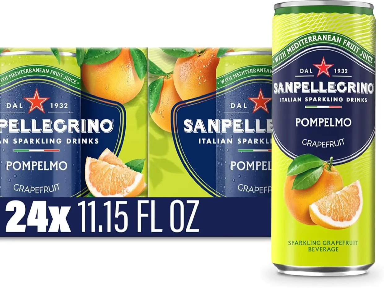 Sanpellegrino Italian Sparkling Drink Pompelmo, Sparkling Grapefruit Beverage, 24 Pack Of Cans