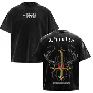 Chrollo Lucilfer Phantom Troupe T-Shirt Anime Graphic Tee Vintage Washed Hoodie Sweatshirt Unisex Oversized Heavyweight Cotton Pullover Streetwear