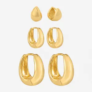 EVRY JEWELS Gold or Silver Plated Stainless Steel Women's Waterproof Brandy Earrings