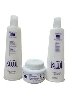 KÜÜL Rescue Me Hair Repair Kit 3-Step -Shampoo -Mask -Leave-In for Damaged Dry Bleached Hair with Argan Oil