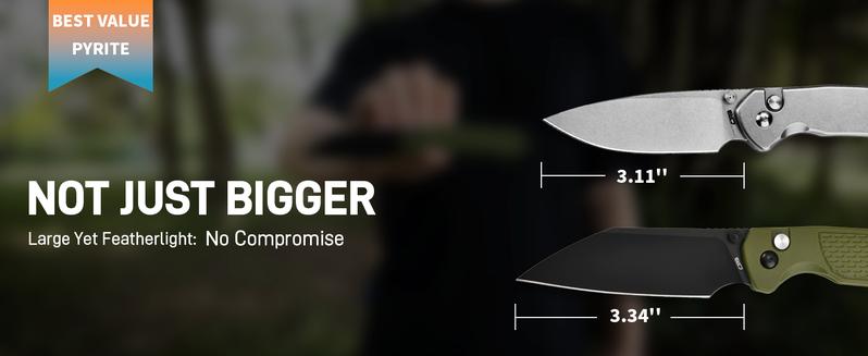 CJRB Pyrite-Light Lightweight Tools Knives J1945 AR-RPM9 Steel Blade FRN Handle Pocket Knife for Men Outdoor Survival Gear and CampingSurvival Tool