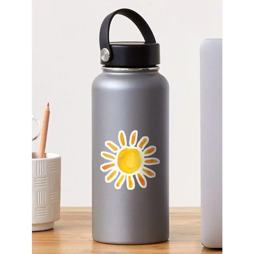 Brushed Watercolor Painted Sun Sticker