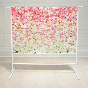 Pink Floral Wedding Backdrop Kit - 2 Pc.