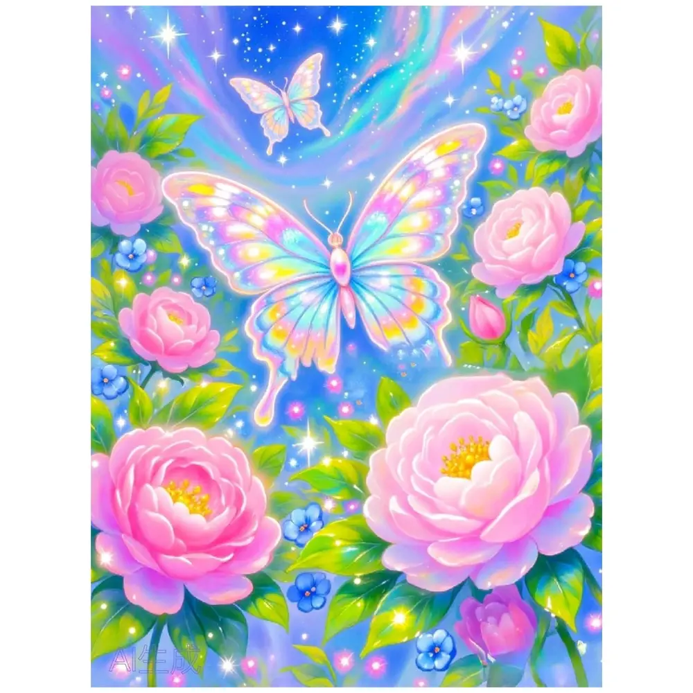 Multiple sizes available including square and round diamonds. This 5D DIY diamond painting set diamond art embroidery kit handmade furniture decor holiday birthday art personalized gift Handmade Gifts. Dreamy gradient butterfly with peonies wall art