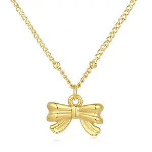 MY2434 Golden/Silver Stainless Steel Women's Butterfly Necklace - Elegant Design for Birthdays & Special Occasions
