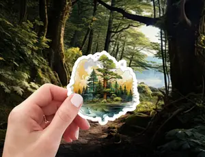Forest Green Pine Tree - 2 Inch Waterproof Vinyl Sticker