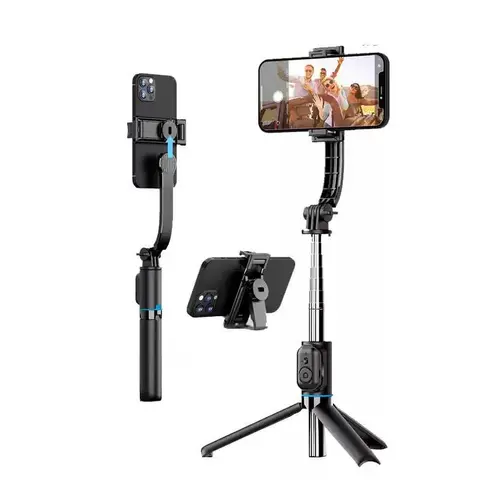 41" Telescopic Pole Selfie Stick Tripod-Monopod with Wireless Remote, Adjustable 360-Degree Camera Mount, 360° Rotatable Phone Holder, Soft Silicone Grip, Detachable Handle, Compatible with iPhone, Samsung, Android Phones, GoPro for Filming Work