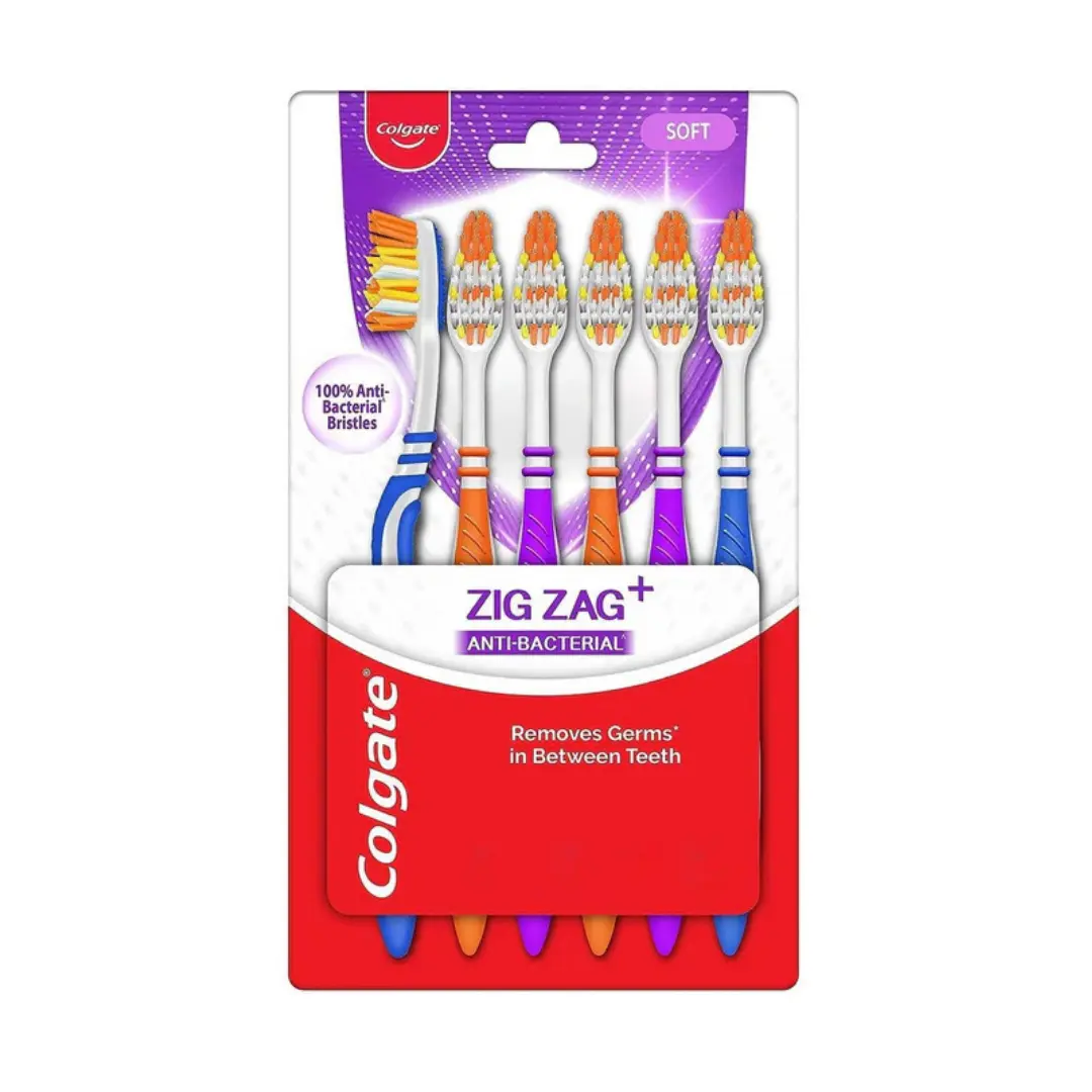 Colgate Zig Zag Anti-Bacterial Soft Toothbrushes Value Pack (6 count)