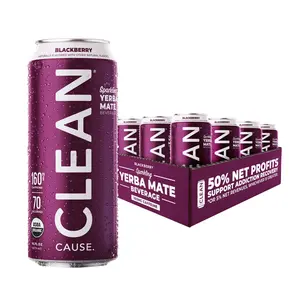 Blackberry Organic Sparkling Yerba Mate Low Sugar Beverage