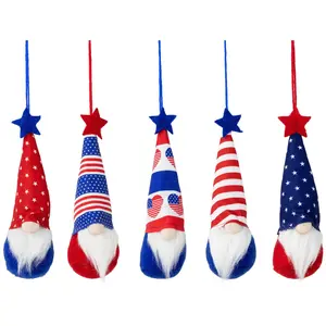 Northlight Set of 5 Patriotic 4th of July GnomeOrnaments 6.5"