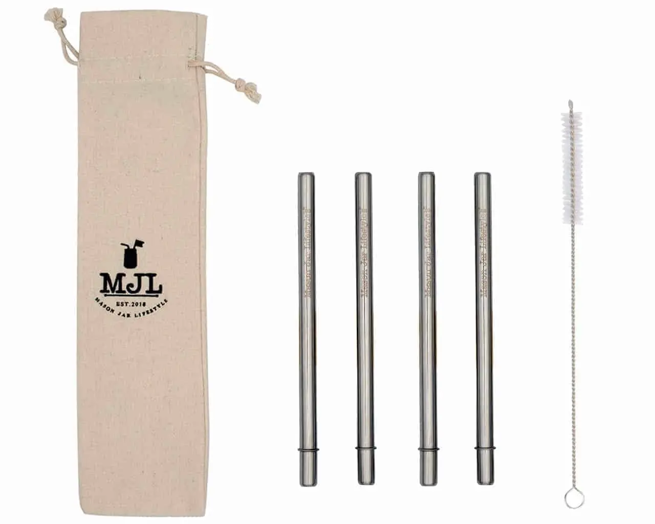 Short 5 ¾" Safer Rounded End Stainless Steel Straws for Half Pint Mason Jars