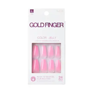 Gold Finger Jelly Color Nails - Bubble Gum