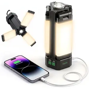 Rechargeable flashlight 10400mAh, portable work light, with magnetic base and 5 modes, 2200 lumens battery-powered flashlight, suitable for power outages, car repairs, hurricanes, and other situations