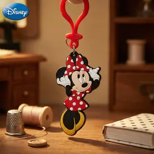 Disney Mickey Keychain 1PC Official License 3D Cute Figurine Bag Clip Charms Anime Figure Keychain Collector Keyring Backpack Decor Durable PVC Rubber Gift