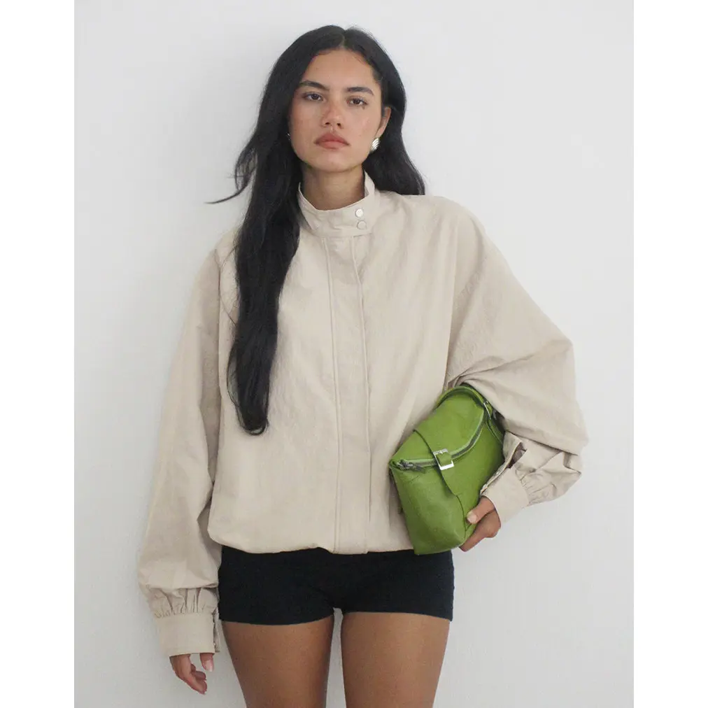 MOTEL Niorun Zip Jacket in Nylon Light Taupe