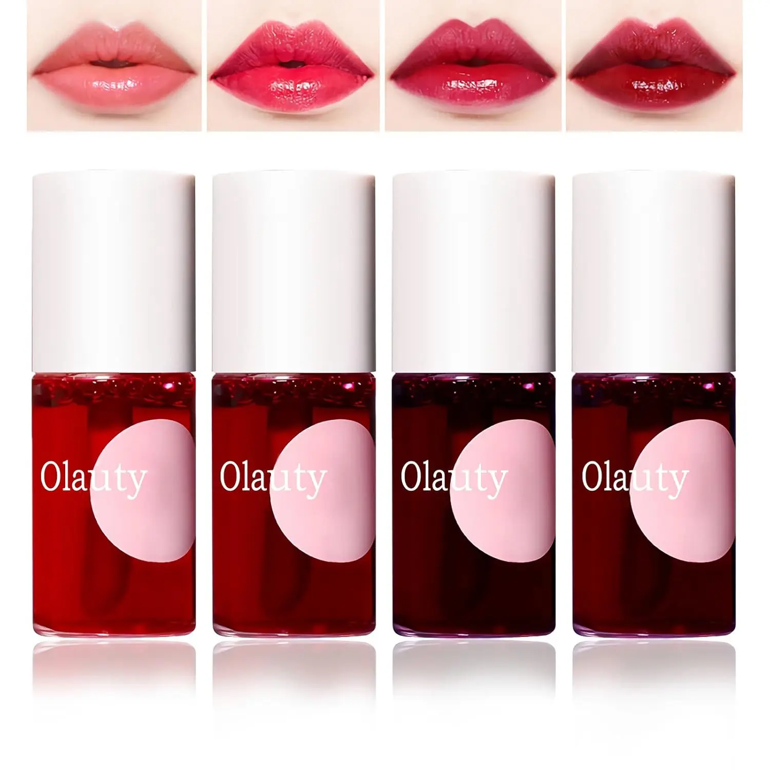 4 Colors Lip Tint Stain Set, Watery Lip Tint Mini Liquid Matte Lipstick, Lip Stain Long Lasting Waterproof, Korean Lip Gloss Moisturizing Natural, Multi-Use...