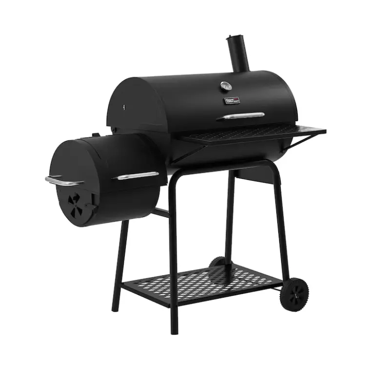 Royal Gourmet Offset Smoker 27.44-in W Black Barrel Charcoal Grill, Portable outdoor charcoal grill, BBQ grill