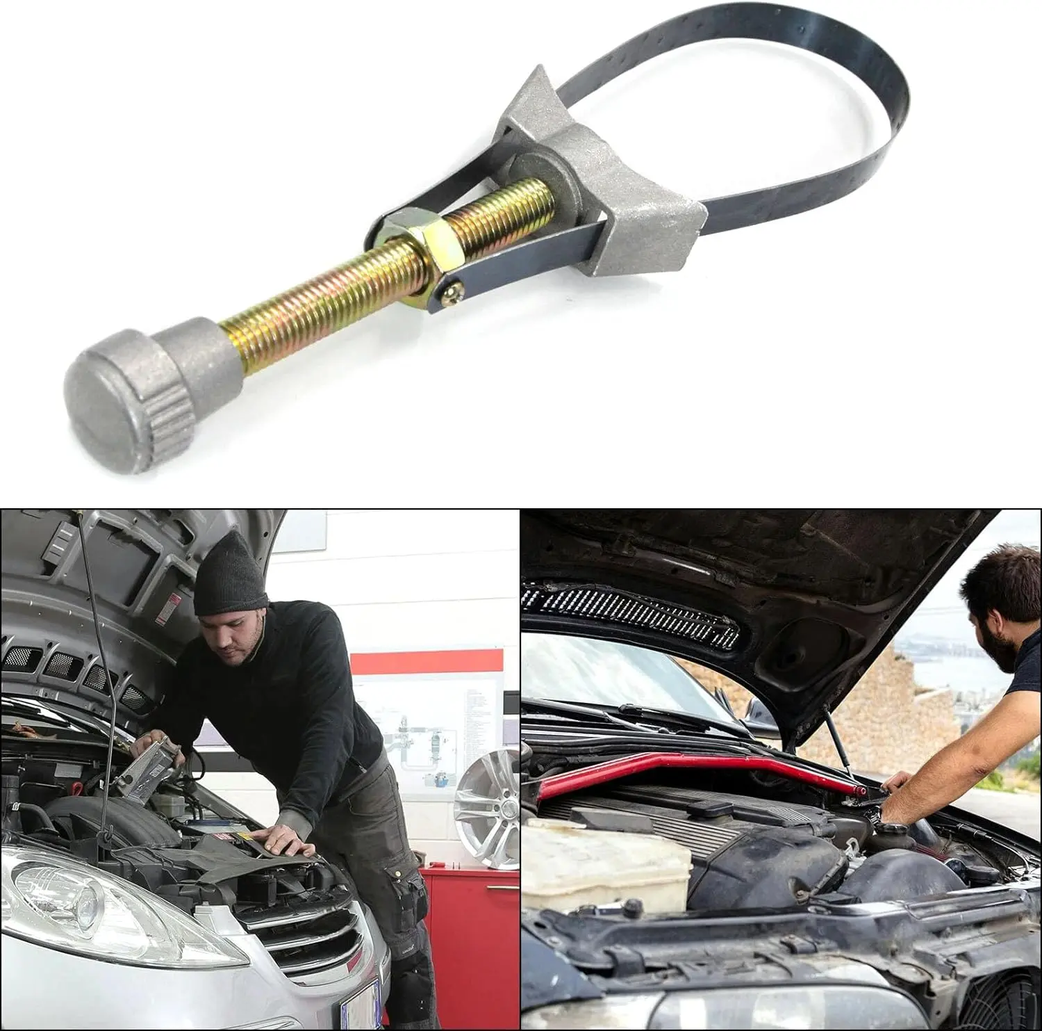 Adjustable Oil Filter Wrench, Automobile Diameter Adjustable Oil Filter Removal with Wrench Tool, Heavy Duty Oil Filter Pliers,  Diameter Adjustable, for Motorcycle, Car, Truck summerwins
