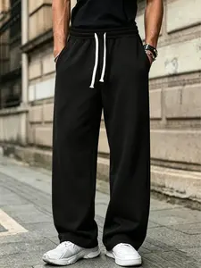 Men’s baggy wide-leg sweatpants — streetwear casual drawstring pants
