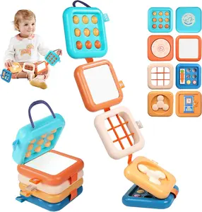 Busy Board for Kids Montessori Sensory Toys Children Carseat Travel Airplane Activity Cube Toys Christmas Stocking Stuffers for Boys Girls