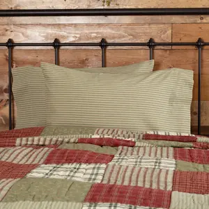 Sage Winds Green & Khaki Stripe Pillow Cases