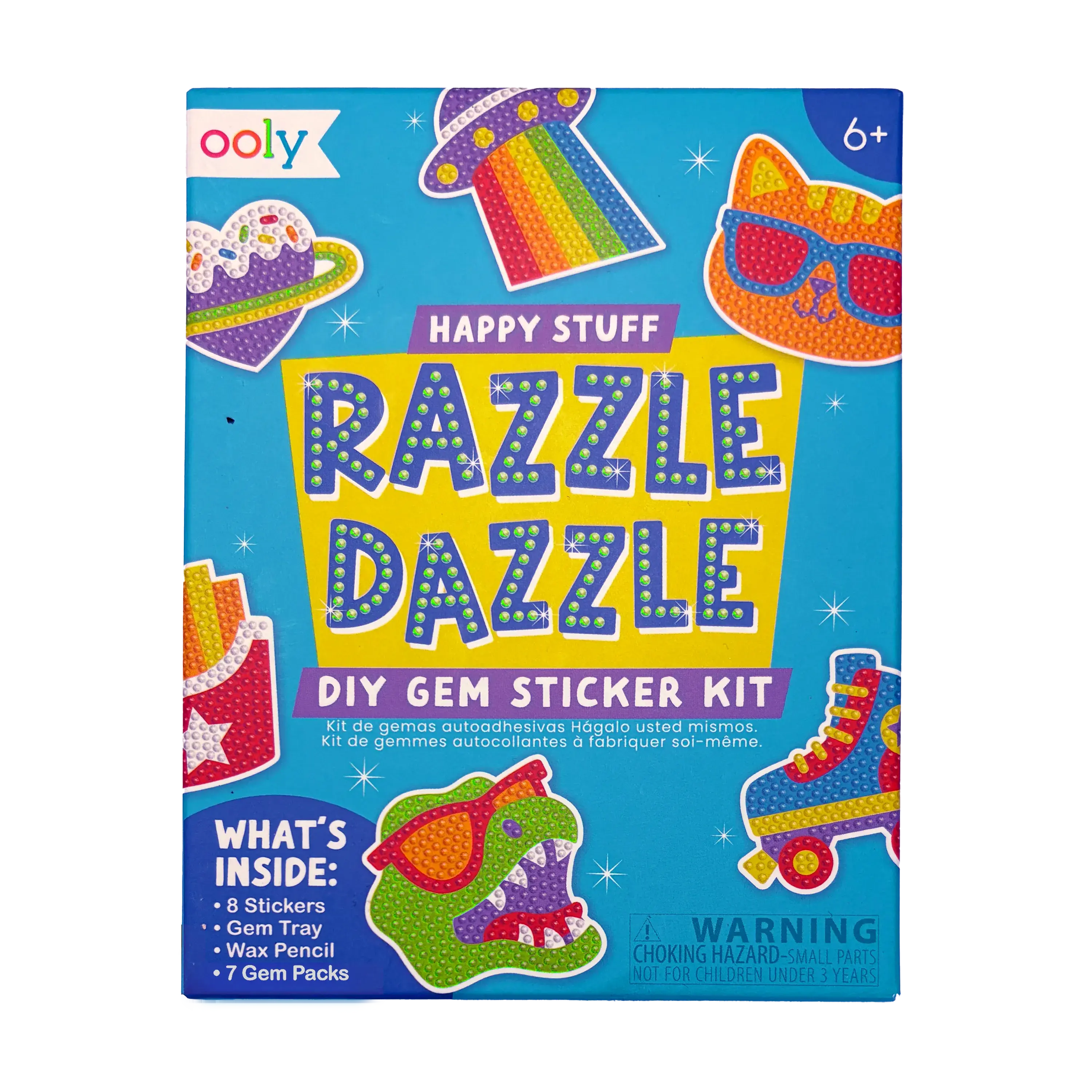 Razzle Dazzle Mini DIY Gem Sticker Kit - Happy Stuff - 8 Stickers