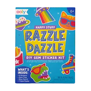 Razzle Dazzle Mini DIY Gem Sticker Kit - Happy Stuff - 8 Stickers
