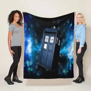 Creative Doctor Who Pattern Blanket, 1 Count Portable Soft Warm Throw Blanket, Air-conditioned Room Blanket, Warm Nap Blanket for Home & Office