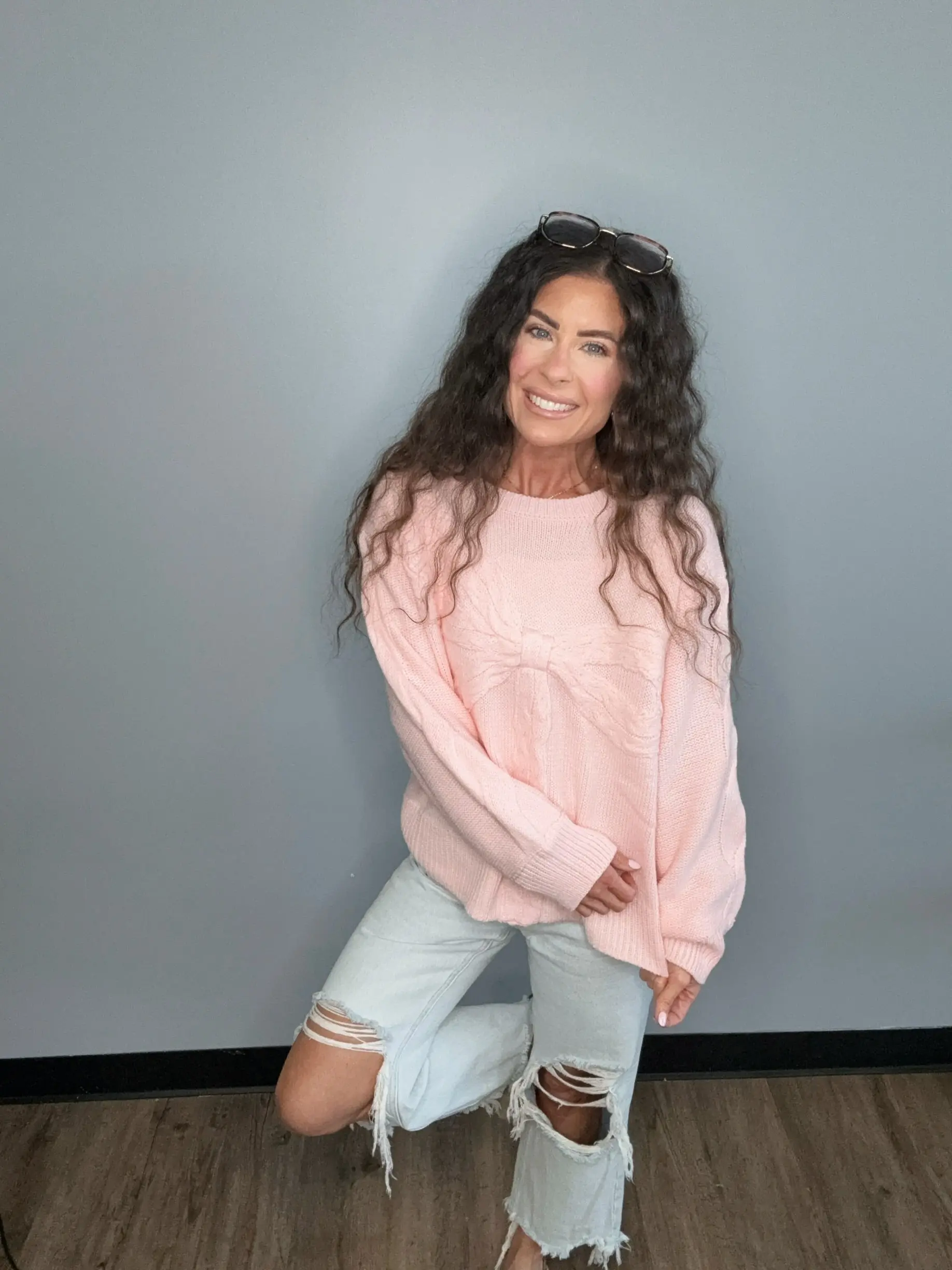 Pink Bow Sweater