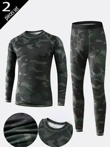 BONITOS Thermal Underwear for Men Camouflage Long Johns Fleece Lined Hunting Gear Bottom Top Set Base Layer for Cold Weather Gift