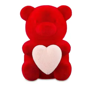 Valentine's Day 8 in Large Flocked Red Bear Decor by Way To Celebrate Gift Decoration