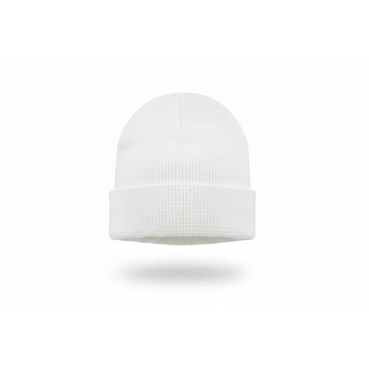 Unisex Waffle Pattern Knit Beanie - Chunky Yarn, Soft Knit Cap Hat, White Fashion Accessory, Waffle Pattern Hats, Chunky Yarn Hats