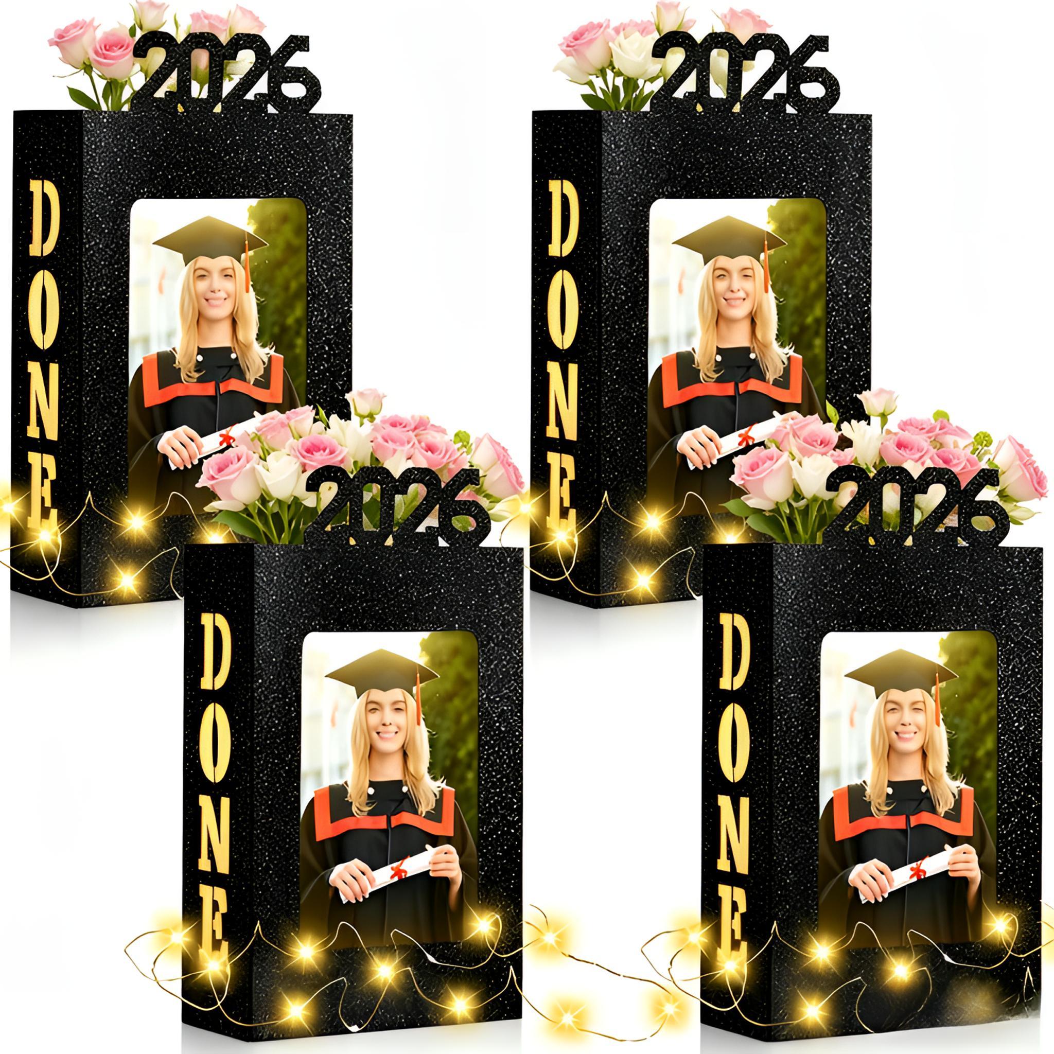 2026 Graduation Table Centerpieces 4/8Pcs Fit 4x6in Photo Grad Gifts Party Favor for Graduates