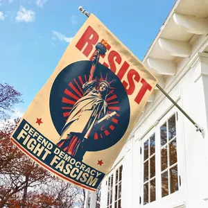 Resist Defend Democracy Garden Flag, Anti Maga Outdoor Decor, Patriotic Display, Anti Trump, FDT Flag, No Kings Sign NGRL16