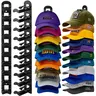2 Pack Hat Organizer Wall Mounted Baseball Cap Hold up to 20 Hats Black Hat Rack for Wall with Strong Adhesive and Wall Drilled for Door Bedroom Closet Easy Access Display Hat Hanger Holder Multilayer Two Mounting Option Hat Hook on Wall Hat Storage