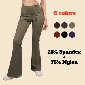 1/3 PCS Women's  High-Waisted Flare Leggings Yoga Pants 78064 Comfort Fitted Minimalist with Tummy Control and Wide Leg
