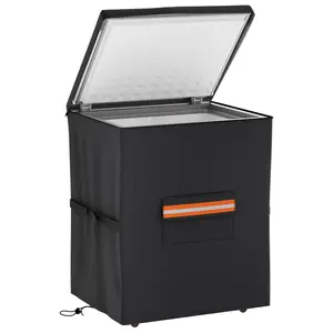 Waterproof Ice Chest Cover with Top Zipper Bottom Drawstring, UV Protection Dust Proof Convenient Pocket, Indoor Outdoor Use