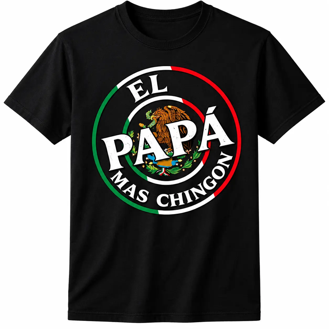 Men's El Papa Mas Chingon Graphic Print Cotton T-Shirt, Funny Mexican Dad Father's Day Gift, Casual Short-Sleeve Breathable Tee, All Seasons, Easy to Match with Jeans Shorts Joggers, Cold Wash