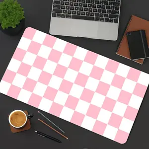 Checkerboard Pattern Mouse Pad, Rectangle Gaming Mouse Pad, Non-Slip Rubber Base Stitched Edges Extended Keyboard Mat, Desk Accessories for Home Office