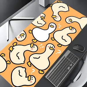 Cartoon Duck Pattern Mouse Pad, Rectangle Gaming Mouse Pad, Non-Slip Mousepad, Cute Desk Accessories, Office Desk Keyboard Mouse Mat for Home Office Game Room Desk