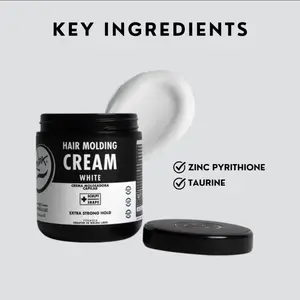 (1) 17.6 oz  Rolda White Hair Molding Cream for Men - Medium-Strong Hold, Natural Finish, Medium Shine, Alcohol-Free, Paraben-Free, Curl-Defining Gel, Taurina Infused, Frizz-Fighting, Made in Colombia