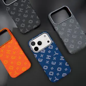 2026 New Splice Letter Kevlar Texture Skin-Friendly Magnetic, Protective Phone Case Cover for iPhone 17 Pro Max 16 Pro Max 15 Pro Max 14 Pro Max 13 Pro Max 12 Pro Max, Premium Hard PC, Strong MagSafe Compatible, Shockproof Anti-Drop Anti-Scratch