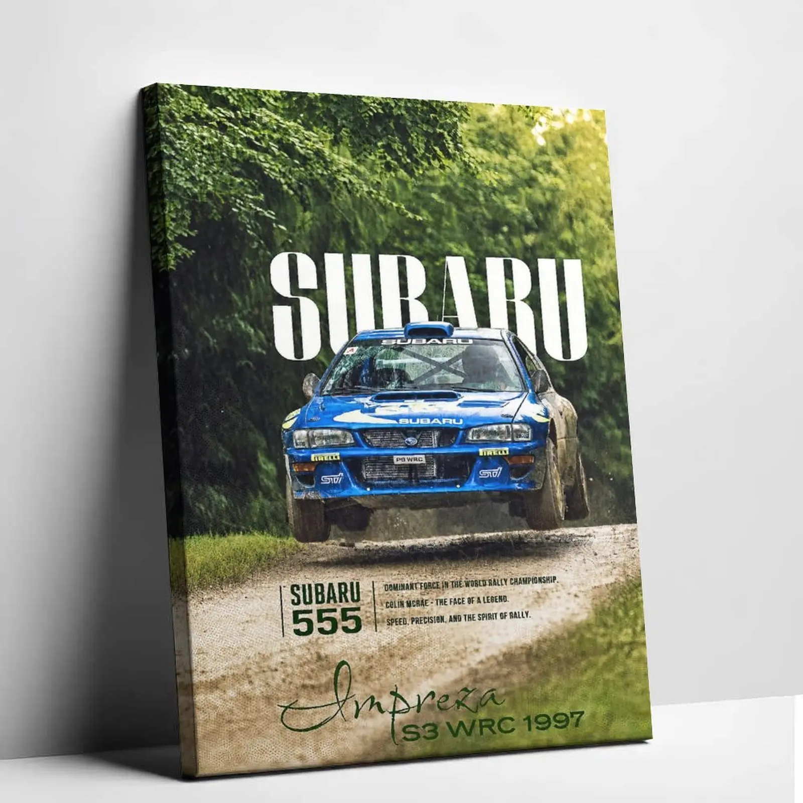 Retro JDM Rally Blue Racing Car Canvas Wall Art Vintage Sports Car Poster Prints Widebody Vehicle Photo Collage Artwork Living Room Garage Man Cave Decor Picture Workspace Decoration Car Poster