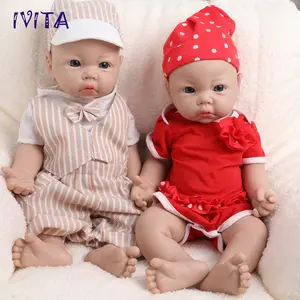 IVITA 17" Floppy Silicone Reborn Baby Newborn Silicone Doll Handmade Full Silicone Baby Birthday Gift Cute Silicone Infant Doll