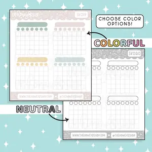 Monthly Trackers Doodle Sticker | Choose Your Color Option!