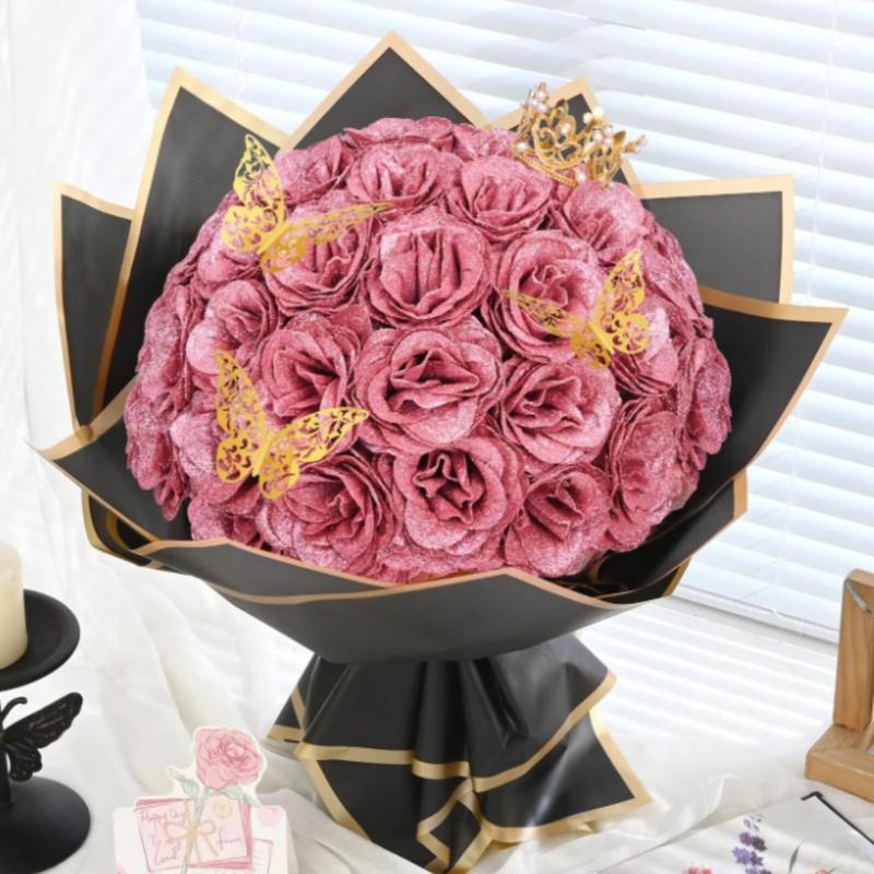 Sparkling Artificial Rose Bouquet – 20 Roses Set (2.76 inch)