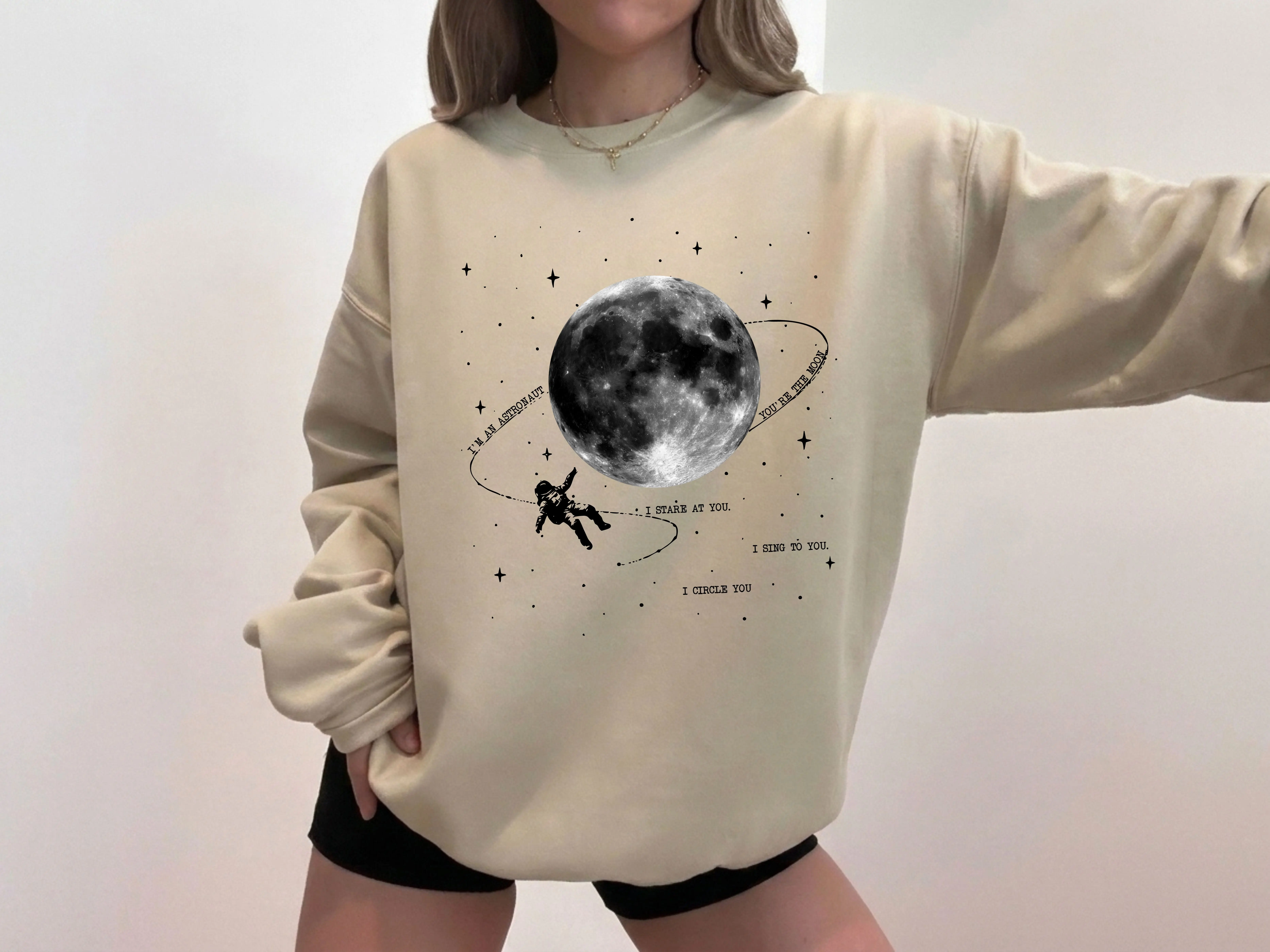Vintage Astronaut Moon Sweatshirt, NK Indie Folk Sweatshirt, Orbiter Inspired Sweatshirt, Retro Moon Gift, Folk Concert Shirt