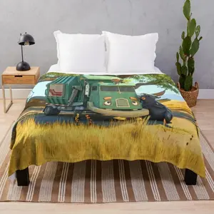 Funny Trash Truck Inspired Throw Blanket Thermal Warm Multi-Purpose Blanket for Sofa Bed Kids & Adult Blanket Cozy Gift Home Decor